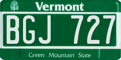 VT license plate BGJ727