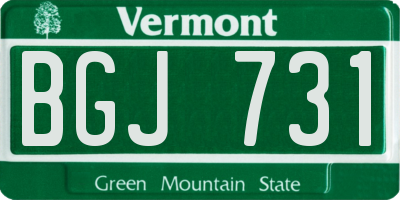 VT license plate BGJ731