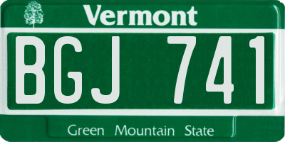 VT license plate BGJ741