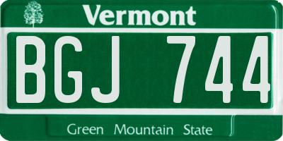 VT license plate BGJ744