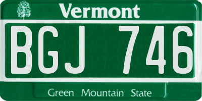 VT license plate BGJ746