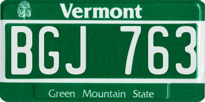 VT license plate BGJ763