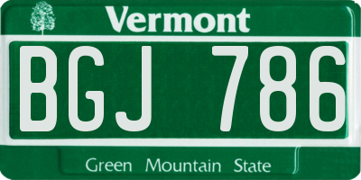VT license plate BGJ786
