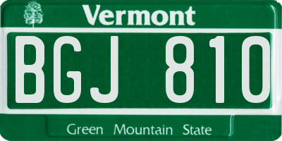 VT license plate BGJ810