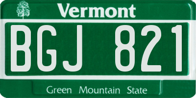 VT license plate BGJ821
