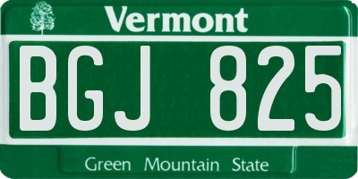 VT license plate BGJ825