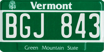 VT license plate BGJ843