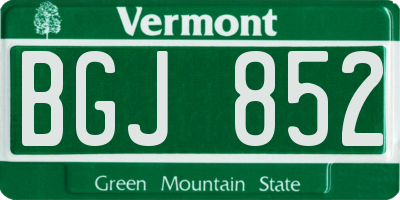 VT license plate BGJ852