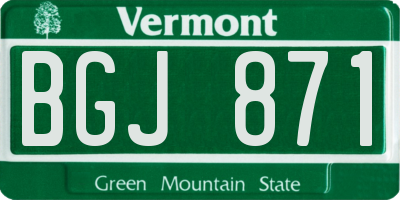 VT license plate BGJ871