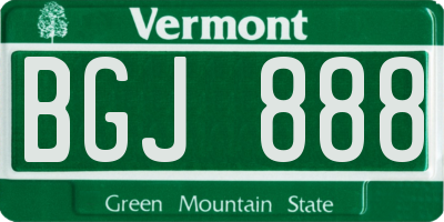VT license plate BGJ888