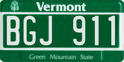VT license plate BGJ911
