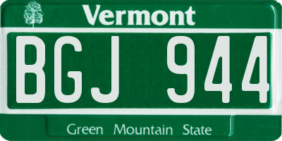 VT license plate BGJ944