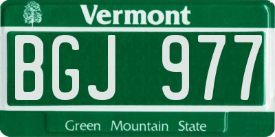 VT license plate BGJ977