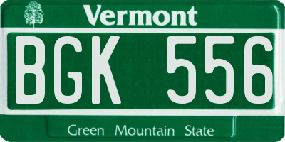 VT license plate BGK556