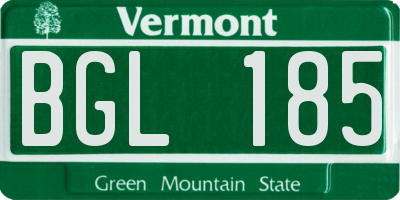 VT license plate BGL185