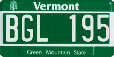 VT license plate BGL195