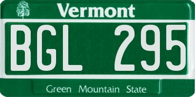 VT license plate BGL295
