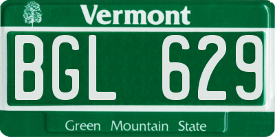 VT license plate BGL629