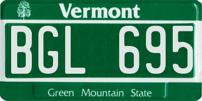 VT license plate BGL695
