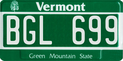 VT license plate BGL699