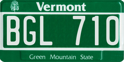 VT license plate BGL710