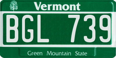 VT license plate BGL739