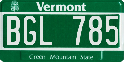 VT license plate BGL785