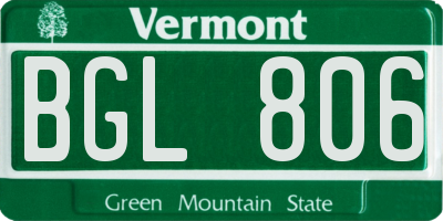 VT license plate BGL806