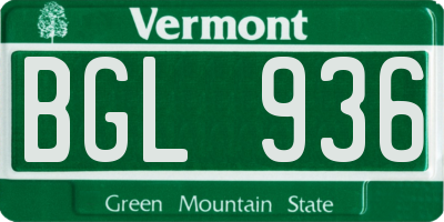 VT license plate BGL936