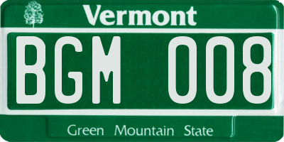 VT license plate BGM008