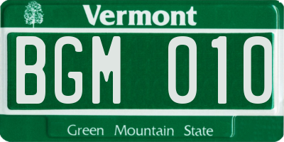 VT license plate BGM010