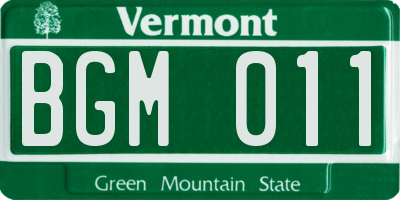 VT license plate BGM011