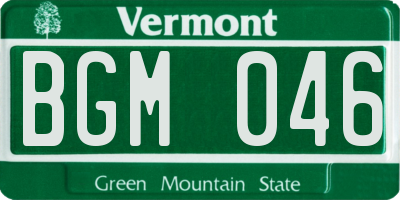 VT license plate BGM046