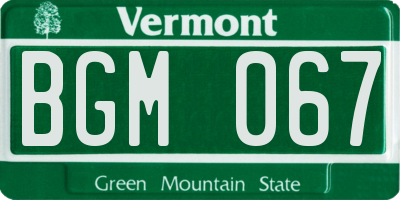 VT license plate BGM067