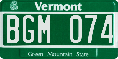 VT license plate BGM074