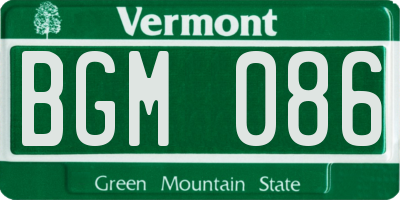 VT license plate BGM086