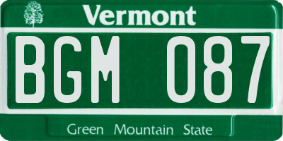 VT license plate BGM087