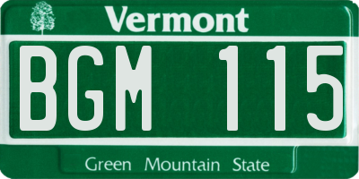 VT license plate BGM115