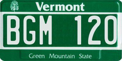 VT license plate BGM120
