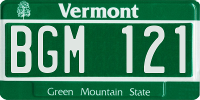 VT license plate BGM121
