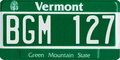 VT license plate BGM127