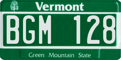 VT license plate BGM128