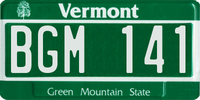 VT license plate BGM141