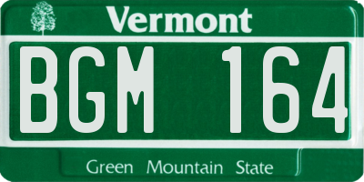 VT license plate BGM164