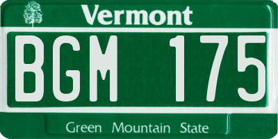 VT license plate BGM175