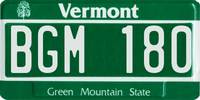 VT license plate BGM180