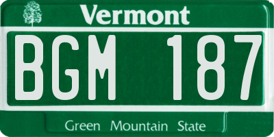 VT license plate BGM187