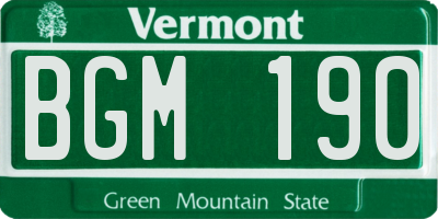 VT license plate BGM190