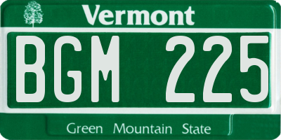 VT license plate BGM225