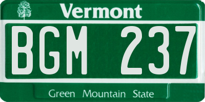 VT license plate BGM237